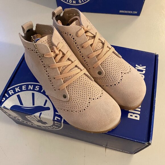 NIB Birkenstock Dundee Plus Rose Reptile Suede Chukka Sneakers EU 36 - Picture 4 of 6